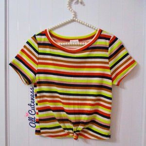 Striped Cropped Top Size S *See Details